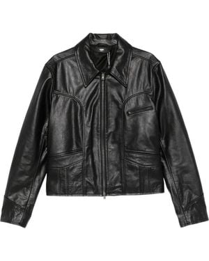 Amiri Leather Western-Yoke Jacket - Black