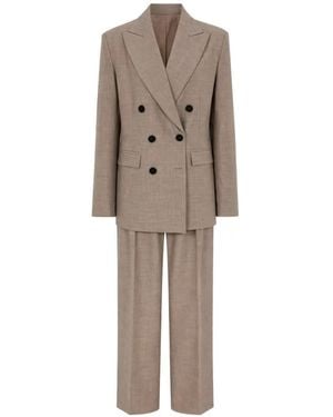 ROOM76 Oslo Double-Breasted Straight-Leg Suit - Natural