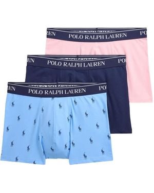 Polo Ralph Lauren Logo-Waistband Boxers (Set Of Three) - Blue
