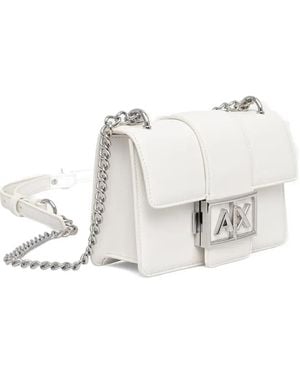 ARMANI EXCHANGE Bandolera Mini Con Placa Del Logo - Blanco