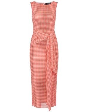 Toccin Wylie Boat-Neck Tie-Front Day Dress - White