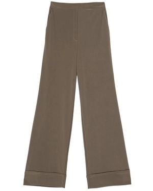 Maliparmi Contrast-Stitching Trousers - Grey
