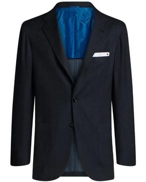 Kiton Veste En Cachemire À Simple Boutonnage - Bleu
