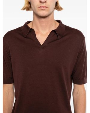 John Smedley Noah Skipper Collar Shirt - Brown