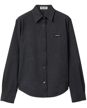 Miu Miu Stretch Poplin Shirt - Blue