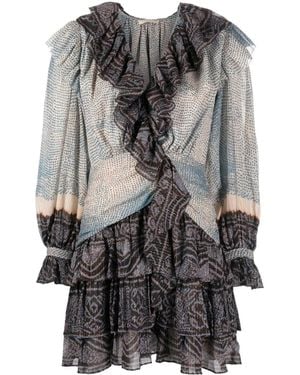 Ulla Johnson Sara Ruffled Mini Dress - Grey