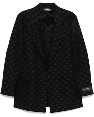 Amiri Logo-Jacquard Blazer - Black
