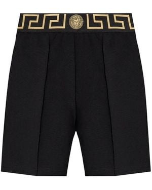 Versace Shorts With Logo - Black