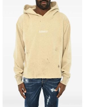 DSquared² Logo-Print Hoodie - Natural