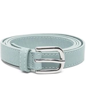 Eleventy Leather Metal-Buckle Belt - Grey