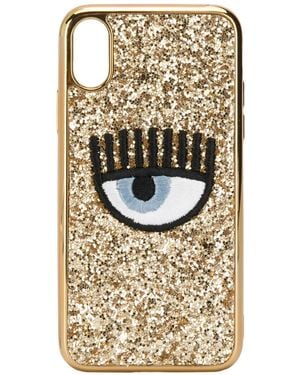 Chiara Ferragni Embroidered Eye Phone Case - Metallic