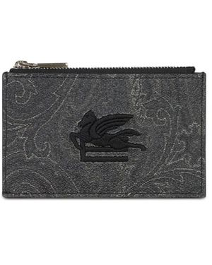 Etro Paisley Coin-Pocket Wallet - Grey
