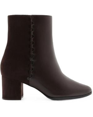 Alexandre Birman Jesse Whipstitch-Trim Ankle Boots - Black