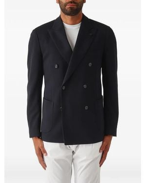 Lardini Double-Breasted Peak-Lapels Blazer - Black