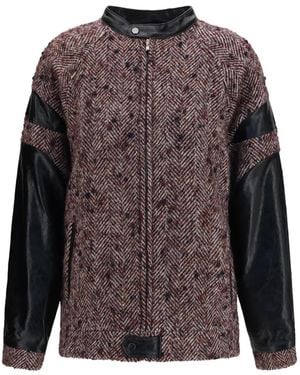 Kristina Ti Herringbone-Pattern Jacket - Brown