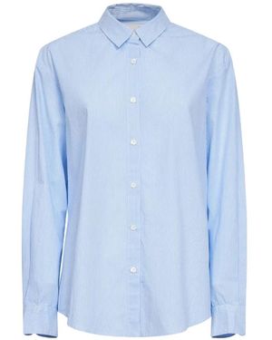 MC2 Saint Barth Striped Button-Down Cotton Shirt - Blue