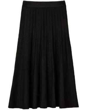 Benetton Falda Acampanada De Canalé - Negro