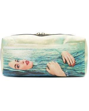 Seletti Sea Girl Print Wash Bag - Green