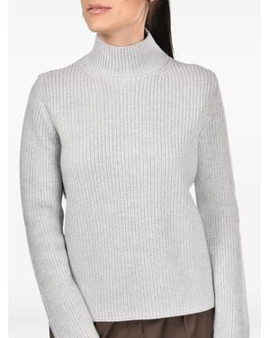 Gran Sasso Ribbed-Knit High-Neck Sweater - White