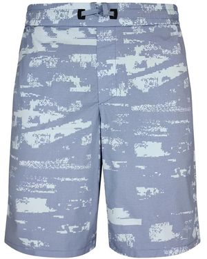 BOSS Abstract-Print Shorts - Blue