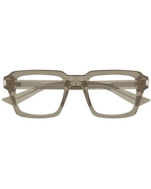 Saint Laurent Brille Mit Eckigem Gestell - Grau