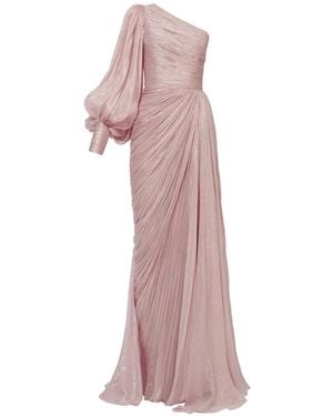IRIS SERBAN Serafine One-Shoulder Metallic Maxi Dress - Pink