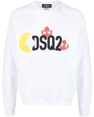 DSquared² Logo-Print Cotton Sweatshirt - White