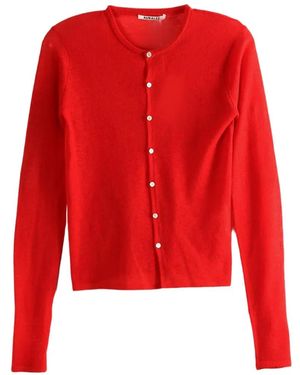 AURALEE Buttoned Cardigan - Red