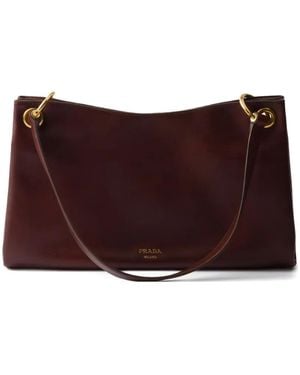 Prada Large Etude Shoulder Bag - Purple
