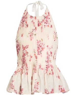 Agua Bendita Caña Floral-Print Peplum Top - Pink