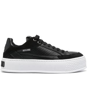 Moschino Logo-Embossed Sneakers - Black