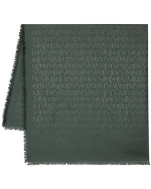 Saint Laurent Schal Mit Jacquardmuster - Grün