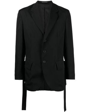 Yohji Yamamoto Single-Breasted Wool Blazer - Black