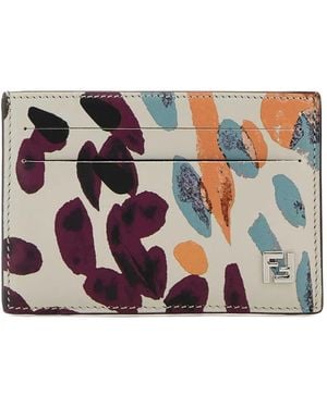 Fendi Porte-Cartes Slim En Cuir À Imprimé Graphique - Multicolore