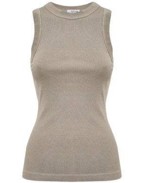 Agolde Leigh Ribbed Tank Top - Gray
