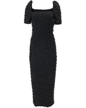 Carolina Herrera Crystal-Embroidered Midi Dress - Black