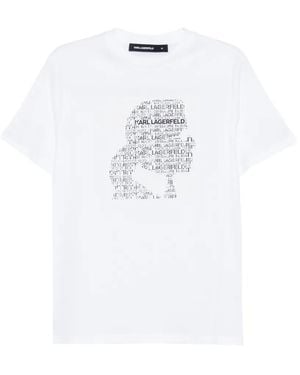 KARL LAGERFELD Graphic Print T-Shirt - White