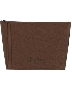 MC2 Saint Barth Aline Clutch aus strukturiertem Leder - Braun