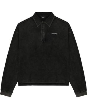we11done Polo A Maniche Lunghe Con Bottoni - Nero