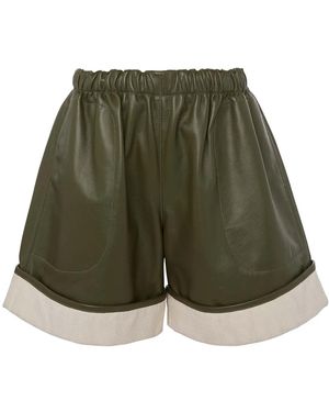 JW Anderson Shorts Con Orlo A Contrasto - Verde