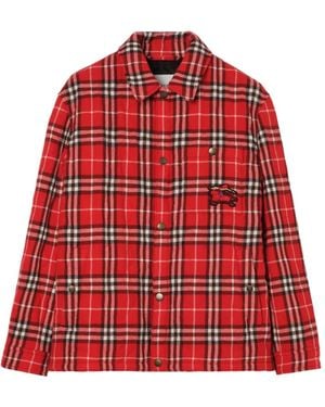 Burberry Check quilted wool flannel jacket - Rot