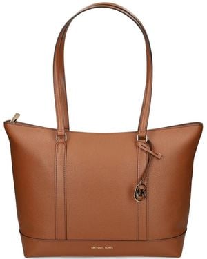 Michael Kors Logo-Charm Tote Bag - White