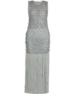 Erdem Fringed Knit Dress - Grey