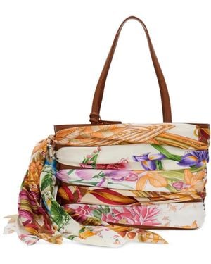 Ferragamo Scarf-Detail Tote Bag - Multicolor