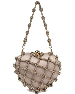 Rosantica Cupido Nodi Heart-Motif Clutch Bag - White