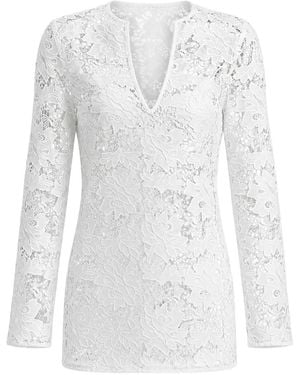SOLAQUA Túnica Daphne Con Encaje Floral - Blanco