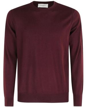 Paolo Pecora Crew-Neck Long-Sleeve Sweater - Purple