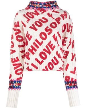 Philosophy Di Lorenzo Serafini Wool Logo Jumper - Red
