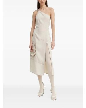 Résumé Robe Asymétrique À Détail D'Anneau - Blanc