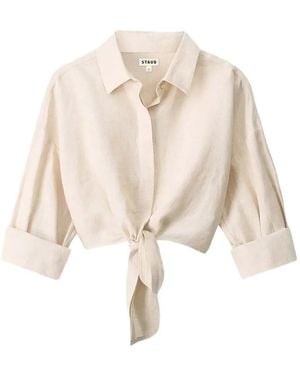 STAUD Lisa Linen Blouse - Natural